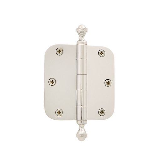 Grandeur Hardware - 3.5" Acorn Tip Residential Hinge with 5/8" Radius Corners - Polished Nickel - ACOHNG - 824310