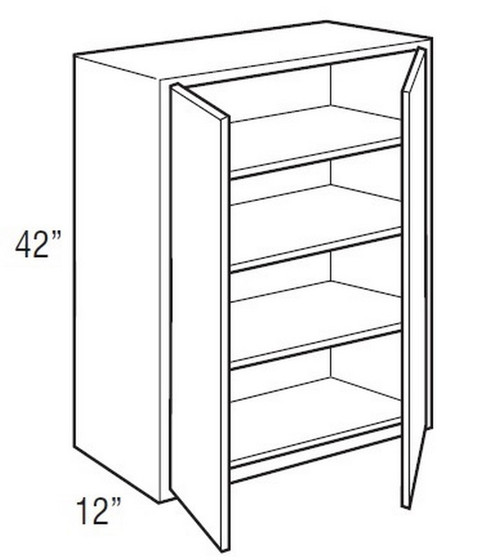 Mantra Cabinetry - Spectra Paint - Wall Double Door Cabinets - W2442-SPECTRA SNOW