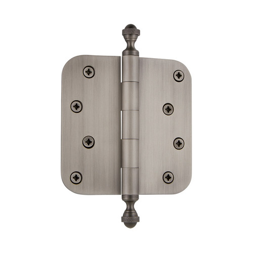 Grandeur Hardware - 4" Acorn Tip Residential Hinge with 5/8" Radius Corners - Antique Pewter - ACOHNG - 833743