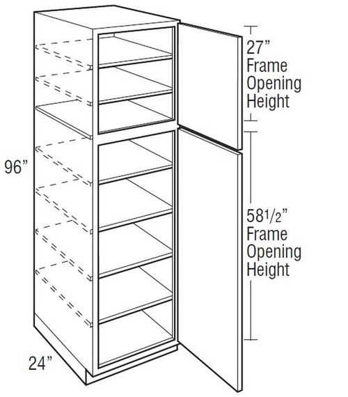 Mantra Cabinetry - Spectra Paint - Utility Single Door Cabinets - U189624R-SPECTRA SNOW