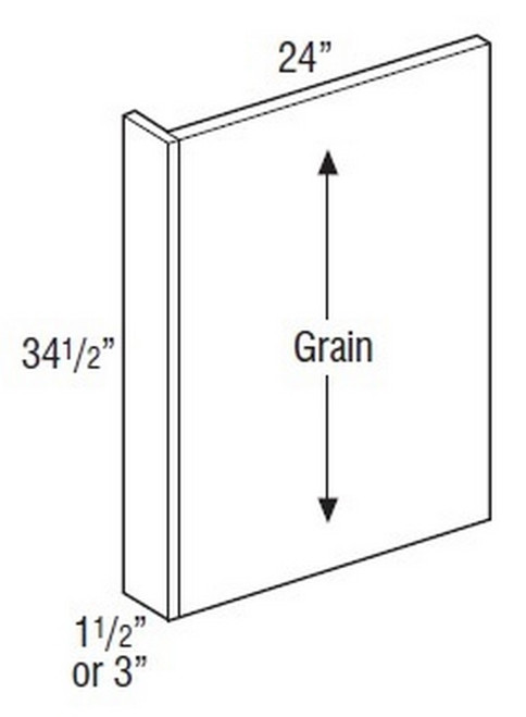 Mantra Cabinetry - Spectra Paint - Base Panel with Filler Attached - BEPF1.5LAM-SPECTRA SNOW