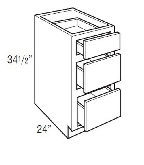 Mantra Cabinetry - Spectra Paint - 3 Drawer Base Cabinets - 3DB15-SPECTRA MINERAL