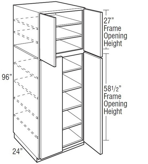 Mantra Cabinetry - Spectra Paint - Utility Double Door Cabinets - U249624-SPECTRA MINERAL