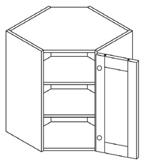 Life Art Cabinetry - Wall Diagonal Corner Cabinet - WDC2436 - Princeton Creamy White