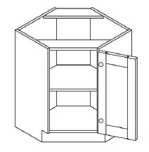Life Art Cabinetry - Base Diagonal Cabinet - BDC36 - Princeton Off White