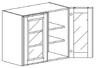 Life Art Cabinetry - Wall Mullion Door Cabinet with 2 Doors - WMD2730 - Princeton Off White