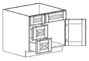 Life Art Cabinetry - Vanity Sink Drawer Cabinet - VSD30L - Princeton Off White