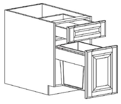 Life Art Cabinetry - Base Waste Basket Cabinet - BWBK18 - Lancaster White