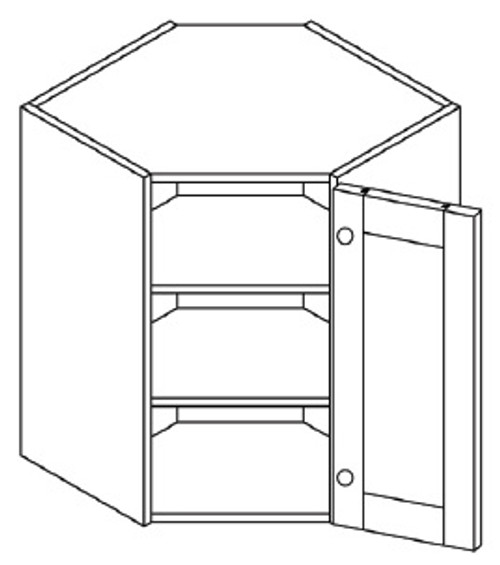 Life Art Cabinetry - Wall Diagonal Corner Cabinet - WDC2430 - Lancaster White