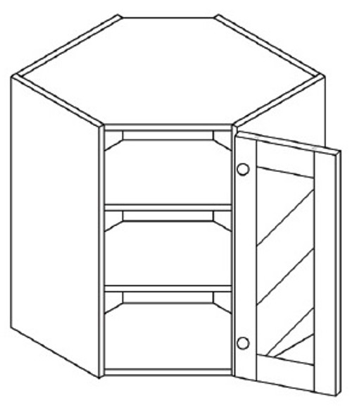 Life Art Cabinetry - Wall Diagonal Mullion Door Cabinet - WDCMD2436-15 - Lancaster Gray