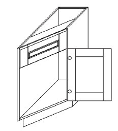 Life Art Cabinetry - Base End Angle Cabinet - BEA12L - Anchester Espresso