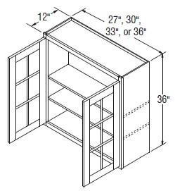 Aristokraft Cabinetry All Plywood Series Dayton Birch Wall Cabinet with Mullion Doors WMD3636B