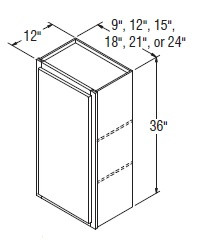 Aristokraft Cabinetry Select Series Dayton Birch Wall Cabinet W2436L Hinged Left