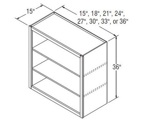 Aristokraft Cabinetry Select Series Dayton Birch Wall Open Cabinet WOL183615