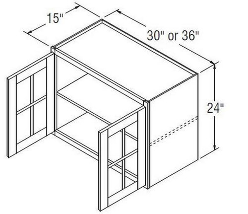Aristokraft Cabinetry Select Series Dayton Birch Wall Cabinet With Mullion Doors WMD302415B