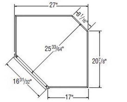 Aristokraft Cabinetry Select Series Dayton Birch Diagonal Corner Cabinet With Mullions DCMD2730R Hinged Right