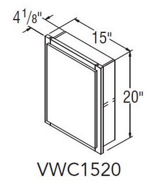 Aristokraft Cabinetry Select Series Dayton Birch Vanity Wall Cabinet VWC1520L Hinged Left