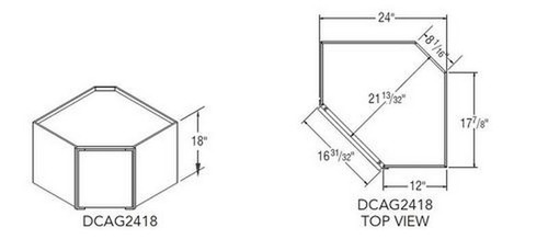 Aristokraft Cabinetry Select Series Dayton Birch Diagonal Corner Appliance Garage DCAG2418