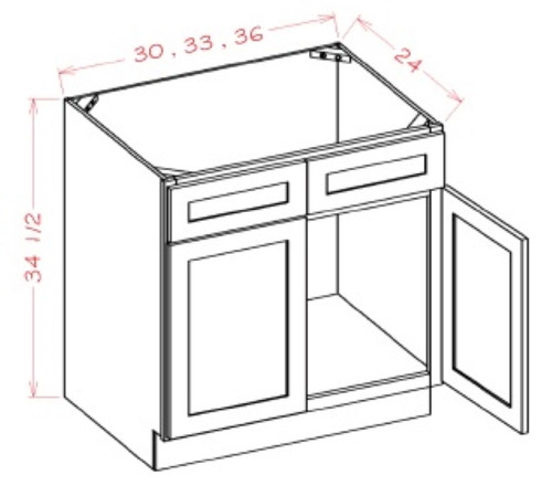 U.S. Cabinet Depot - Shaker Navy - Sink Base Cabinet - SN-SB30S