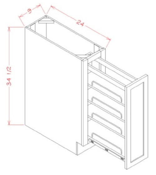 U.S. Cabinet Depot - Shaker Navy - Pullout Organizer Shelf Base Kit - SN-BT9PO