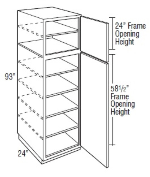 Mantra Cabinetry - Omni Paint - Utility Single Door Cabinets - U189324R-OMNI MINERAL