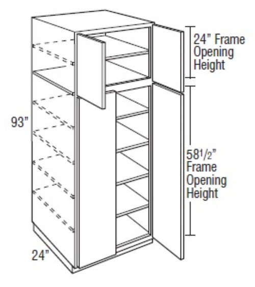 Mantra Cabinetry - Omni Paint - Utility Double Door Cabinets - U309324-OMNI MINERAL