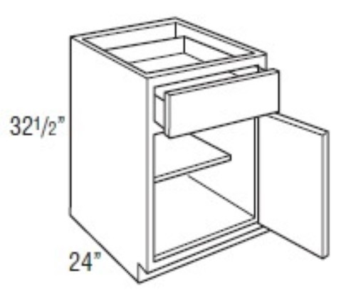Mantra Cabinetry - Omni Stain - Universal Design - Base Single Door Cabinets - B1832.5R-OMNI BEACHWOOD