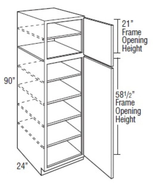 Mantra Cabinetry - Omni Stain - Utility Single Door Cabinets - U189024R-OMNI BEACHWOOD