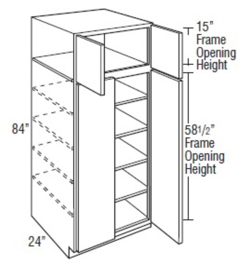 Mantra Cabinetry - Omni Stain - Utility Double Door Cabinets - U308424-OMNI BEACHWOOD