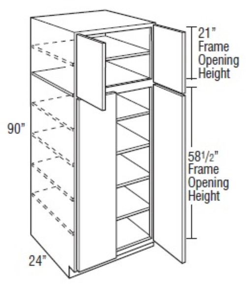 Mantra Cabinetry - Omni Stain - Utility Double Door Cabinets - U309024-OMNI BEACHWOOD