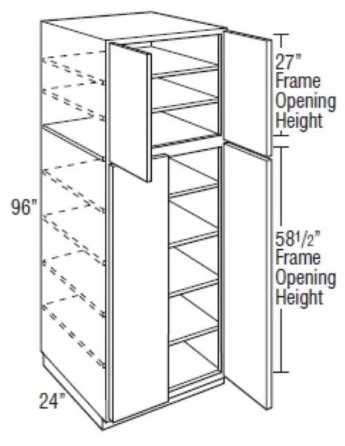 Mantra Cabinetry - Spectra Paint - Utility Double Door Cabinets - U309624-SPECTRA SNOW