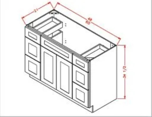 Cabinets For Contractors Dove Grey Shaker Premium SG Bath Cabinet - GSPSG-VSD42