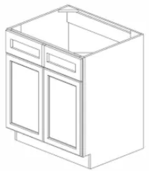 Cabinets For Contractors Eldridge White Deluxe Kitchen Cabinet - EWD-SB39