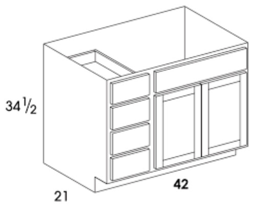 Cabinets For Contractors Savannah Chocolate Deluxe Bath Cabinet - LNBS-VA36DL