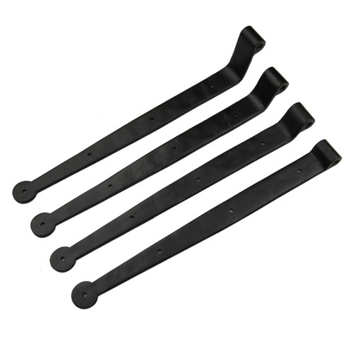Seaside Shutter Hardware - Brass 14" Bean Strap Hinge - 3/4" Offset - Flat Black