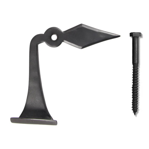 Seaside Shutter Hardware - Brass Diamond Shutter Dog Right Hand - Flat Black