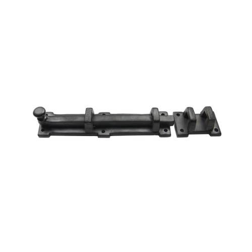 Seaside Shutter Hardware - Slide Bolt 6" with Knob Long Throw - Flat Black