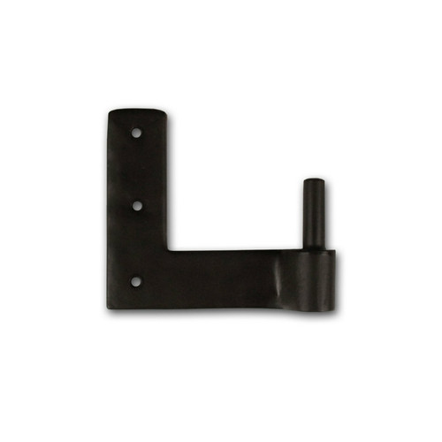 Seaside Shutter Hardware - Brass Jamb Pintle on Plate - 1-1/4" Offset Left Hand - Flat Black