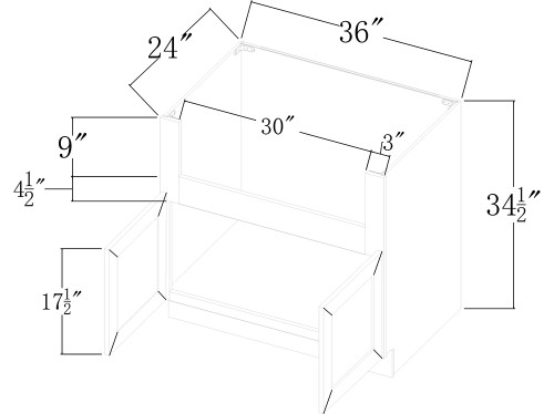 Dove White Shaker Farm Sink Base DS-FSB36