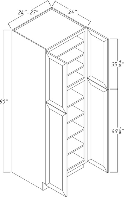 Dove White Shaker Tall Pantry DS-WP3090