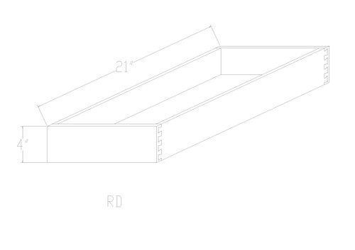 Dove White Shaker Roll Out Tray for 18" Base Cabinet DS-RD18