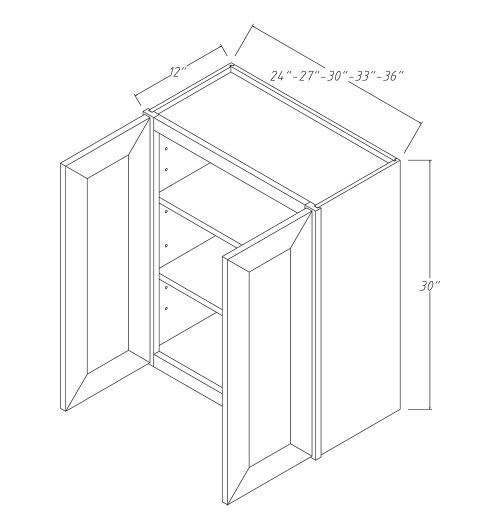 Dove White Shaker Wall Cabinet DS-W2430