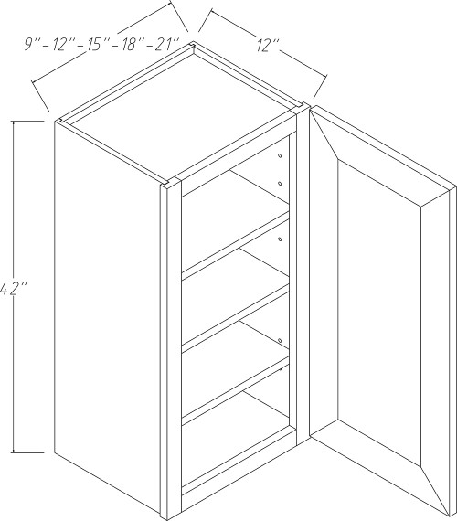 Dove White Shaker Wall Cabinet DS-W1542