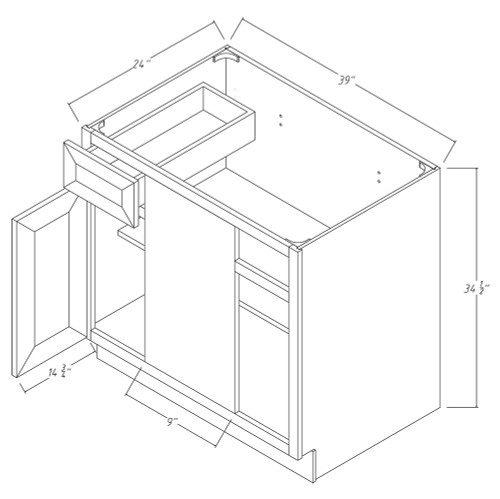 Crystal Maple Blind Corner Cabinet CM-BBC39