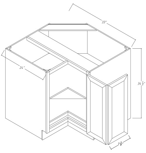 Crystal Maple Lazy Susan Cabinet with Shelf CM-BLS33N