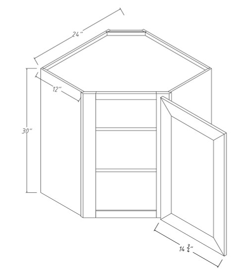 Crystal Maple Wall Diagonal Cabinet CM-WDC2430