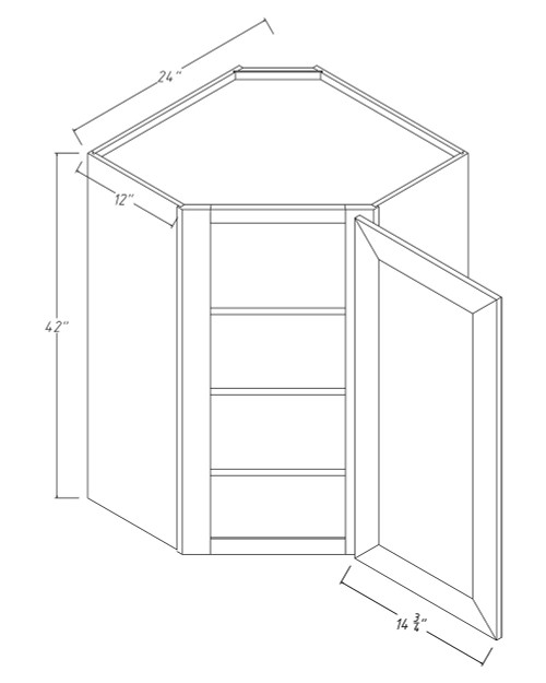 Crystal Maple Wall Diagonal Cabinet CM-WDC2442