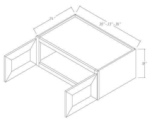 Crystal Maple Refrigerator Wall Cabinet CM-W3318-24