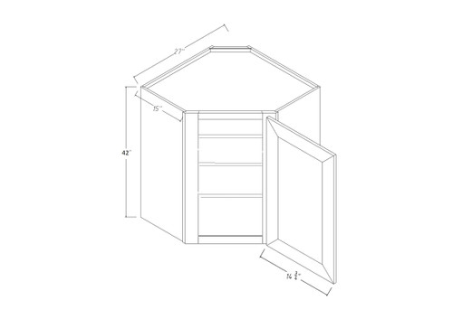 Perla Wall Diagonal Cabinet PE-WDC2742-15