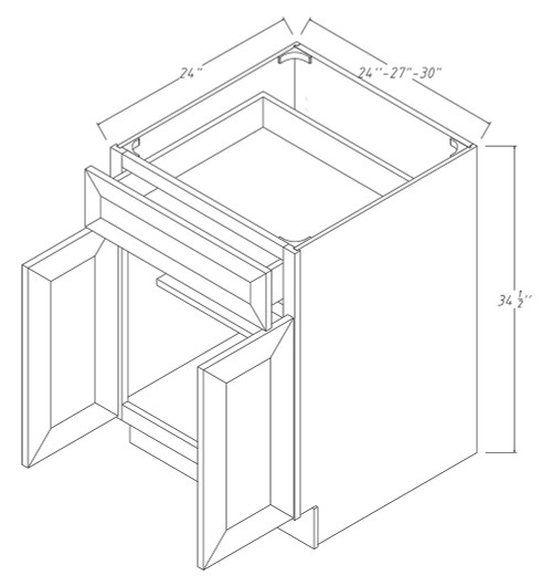 Glacier Base Cabinet GL-B24